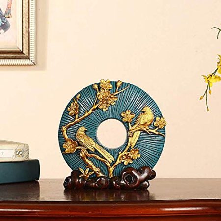 GROQW Hirsch-Statuen, Kunstharz, Kunsthandwerk, Skulpturen, Ornamente, TV, Weinschrank, Wohnkultur, Zubehör, handbemalte Figur, Statue, blau, 20 x 8 x 20 cm (8 x 3 x 8 Zoll).