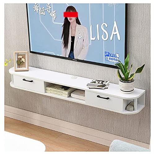 WFENG Hängender TV-Schrank/Hängeboard Wohnwand,Mit 3 Geöffneten Lagerung und Kabelmanagement Hängeschrank/A / L150×W24×H16cm