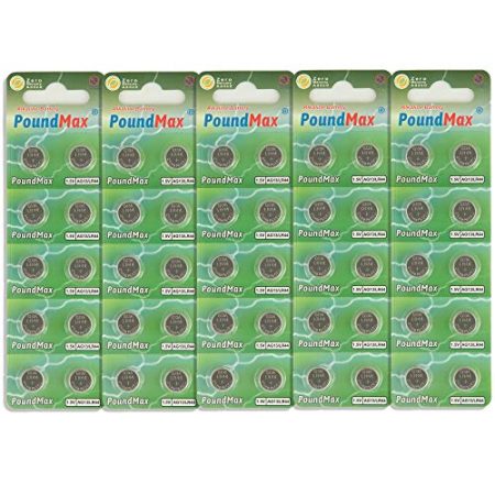 50 x AG13 LR44 1,5V PoundMax Alkaline Knopfzelle Batterie