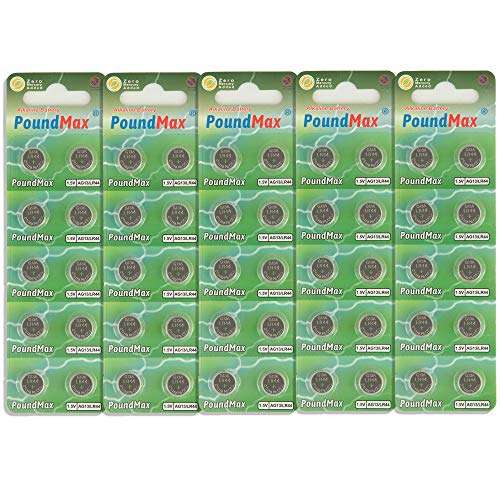 50 x AG13 LR44 1,5V PoundMax Alkaline Knopfzelle Batterie