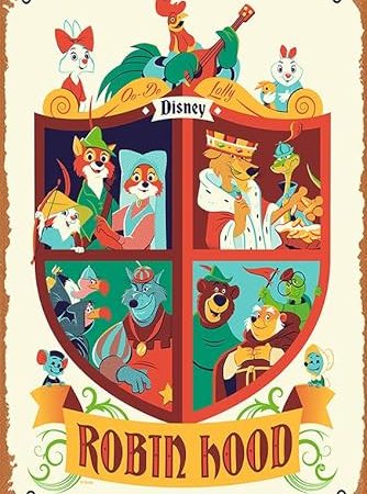 Zuhhgii Robin Hood Filmserie Vintage Retro Blechschild, Filmposter Kunst Classic Film TV Poster Man Cave Wandkunst Dekor Geschenk Frauen Männer 20,3 x 30,5 cm Metall-Blechschild.