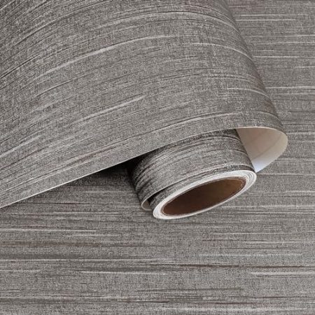 VaryPaper Tapete Stoffoptik Silber Braun Klebetapete Selbstklebend Wand 40cmx200cm Strukturtapete Braun Klebefolie Möbel Arbeitsplatte Folie Tapeten Wohnzimmer Modern Schlafzimmer Klebefolie Schrank