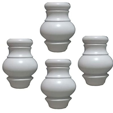 Generisch 4 Stück Möbelbeine aus Massivholz, Sofabeine aus Holz, runde Möbelfüße, Ersatzbeine für Couch, Bett, Sessel, Schrank, Couchtisch, TV-Schrank, mit Zubehör (12 cm, weiß)