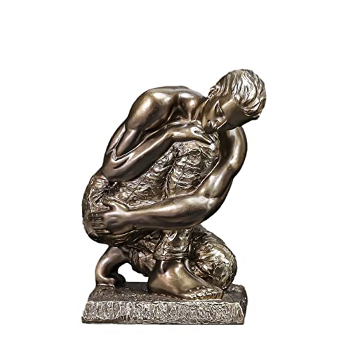 VNSMM die Statue Skulptur Harz Denker Figur Gesicht Statue Bücherregal Zimmer Dekoration Zubehör Skulptur Deko(E)