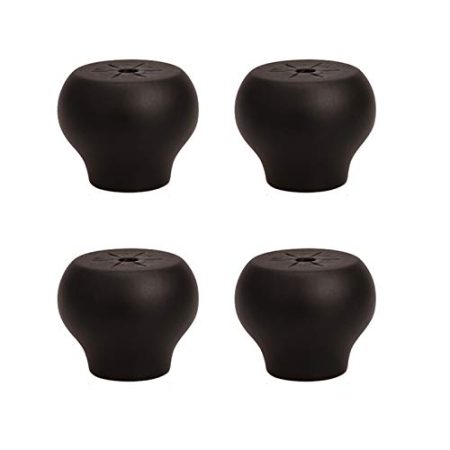 4er-Set Massivholz-Möbelbeine, DIY-Ersatzbettbeine, Sofabeine, Küchenfüße, Schuhschrank-Ersatzbeine, für Couch, Ottomane, Schreibtisch, Couchtische, TV-Schrank, mit Zubehör (schwar