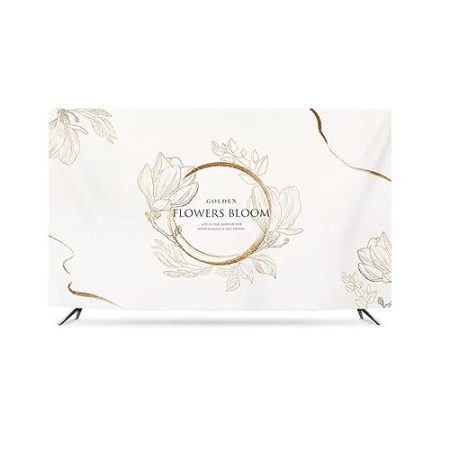 Tv-/computer-staubschutzhülle 30-75 Zoll Desktop/wandbehang/gebogener Bildschirm/abdeckung Nordeuropa-musterabdeckung Wohnzimmer/schlafzimmer Heimdekoration/zubehör(Size:75in,Color:B)