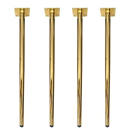 4 Stück Metall-Möbel-Sofa-Beine, Eisen-Tischbeine, Schrankfüße, Ersatz-Möbelbeine für Schrank, Sofa, TV-Ständer, Bücherregal, Kegelmöbel-Hardware-Zubehör, mit Schrauben, Gold (50 cm)