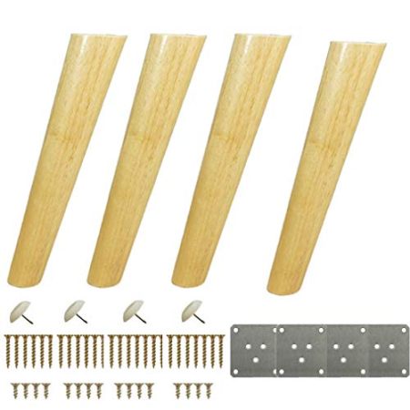 AT Beine Holzmöbel, Eiche Tischbeine, Oblique Cone Sofa Beine, Für Tv-Möbel Beine, Schrank Beine, Schuhschrank, Worktop Tv, Hocker Beine, Einschließlich Zubehör, Durable, Holz Farbe () / 15c