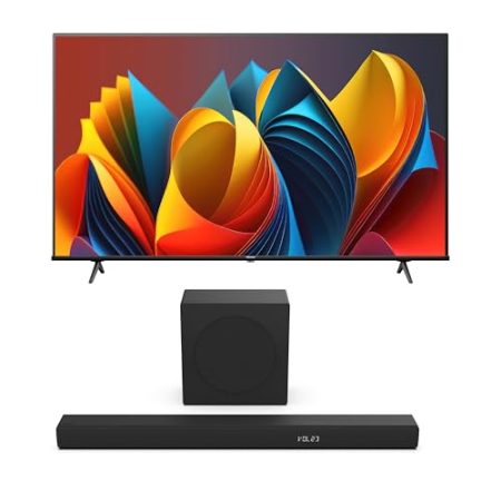 Hisense Bundle of 50E7NQ 126 cm (50 Zoll) Fernseher, 4K UHD, QLED, HDR10, HDR10+ decoding, HLG, Dolby Vision Atmos, 60Hz Panel, Smooth Motion, Bluetooth, Alexa Built HS3100