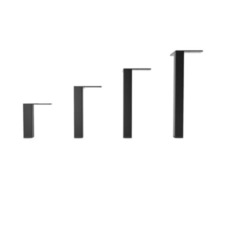 HEVVA Möbelfüße 10/15/20/25 cm | Luzern & LINZ | Möbelbeine, Schrankfüße, Sockelfuß für Schrank, Couch, Sofa, Bett oder Sideboard | (4X Füße - Schwarz, 15 cm - quadratisch)