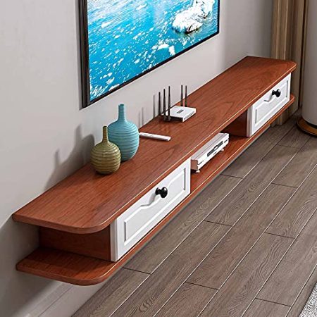 Wandbehang TV-Schrank, TV Schrank Hängeboard, Wohnzimmer Büro Schlafzimmer Aufbewahrungsregal zum Aufbewahren von DVD Blu Ray Player Kabelbox Cable/E / 120cm