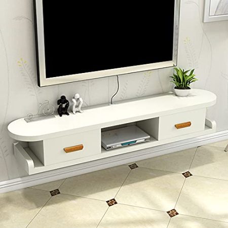 TV Board HäNgend, Wandmontierte Tv-SchräNke Mit Zwei Schubladen Und Flip-Design Mit Kabelmanagement, Geeignet FüR Wohnzimmer-Schlafzimmer/A / 120cm