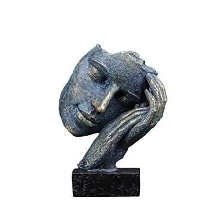 XFYESL Bastelschmuck Skulptur Harz Denker Figur Gesicht Statue Bücherregal Zimmer Dekoration Zubehör Heimdekoration(A)