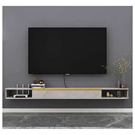 WFENG Hängender TV-Schrank,Hängeboard Wohnwand mit Schublade Scharnieren,Wasserdicht und Feuchtigkeitsbeständig,Leicht zu Reinigen/A / 100×22×16cm