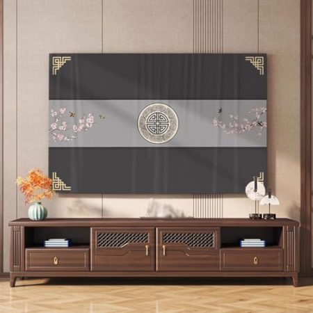 Wandmontierter Tv-staubschutz Für Gebogene Bildschirme Im Schlafzimmer, Tv-schutzabdeckung, Schutzhülle Für Led-lcd-displays Im Innenbereich, Tv-zubehör, Möbelbezugss(Size:75in(W170xH103cm),Color:A)