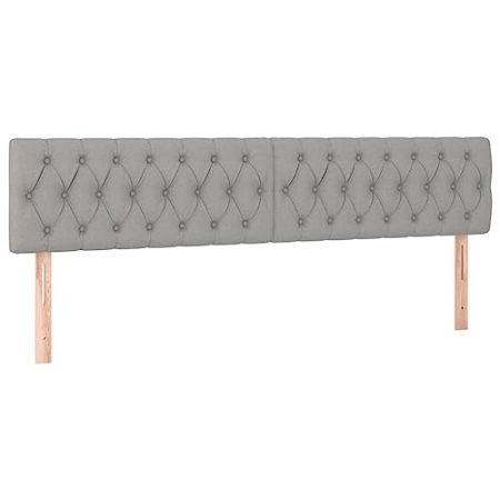 vidaXL Kopfteil 2 STK., Bettkopfteil mit Holzbeinen, Höhenverstellbar Polsterkopfteil für Bett, Betthaupt Bettzubehör Schlafzimmer, Hellgrau 90x7x78/88cm Stoff