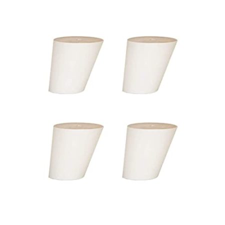 4 Stück Holzmöbelbeine, Massivholz Eichenmöbelbeine, Tilt Tapered Sofa Legs, DIY Ersatzbeine, mit Zubehör (Color : White, Size : 20cm/7,9in)