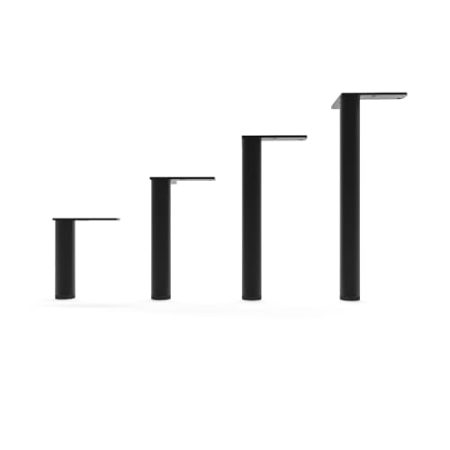 HEVVA Möbelfüße 10/15/20/25 cm | Luzern & LINZ | Möbelbeine, Schrankfüße, Sockelfuß für Schrank, Couch, Sofa, Bett oder Sideboard | (4X Füße - Schwarz, 10 cm - rund)