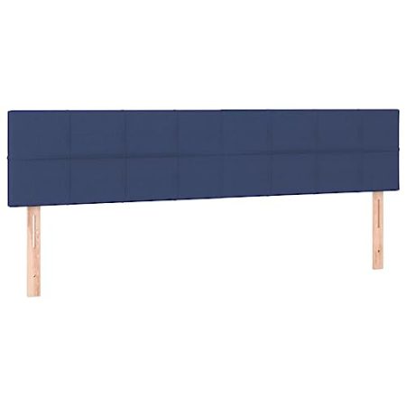 vidaXL 2X Kopfteil Polsterkopfteil Betthaupt Bettkopfteil für Bett Bettrahmen Bettgestell Schlafzimmer Bettzubehör Blau 100x5x78/88cm Stoff
