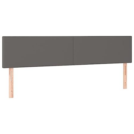 vidaXL 2X Kopfteil Betthaupt Polsterkopfteil Bettkopfteil für Bett Bettgestell Bettrahmen Schlafzimmer Bettzubehör Grau 90x5x78/88cm Kunstleder