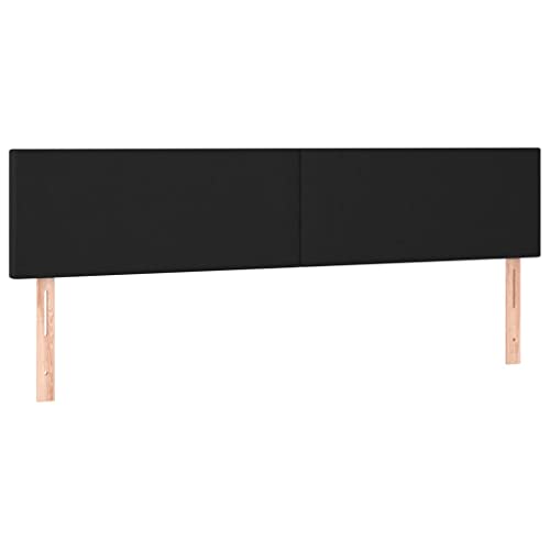 vidaXL LED Kopfteil, Bettkopfteil mit Holzbeinen, Höhenverstellbar Polsterkopfteil für Bett, Betthaupt Bettzubehör Schlafzimmer, Schwarz 180x5x78/88cm Kunstleder