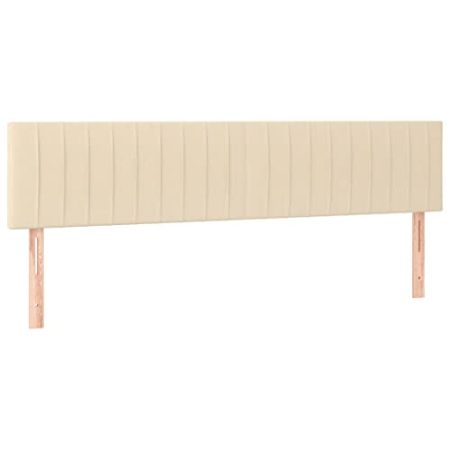 vidaXL 2X Kopfteil Polsterkopfteil Bettkopfteil für Bett Betthaupt Bettgestell Schlafzimmer Bettrahmen Bettzubehör Creme 90x5x78/88cm Stoff