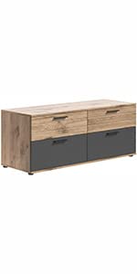 xonox.home X12B8T28 Mason Lowboard, TV Schrank Unterschrank Bank, Hi-Fi Rack 130 x 53 x 44