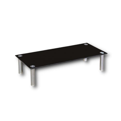 Euro Tische TV-Board TV-Rack Glas in 3 verschiedenen Größen & Farben - perfekt geeignet als Fernsehtisch oder Bildschirmständer, Schwarz-Glas - 70cm