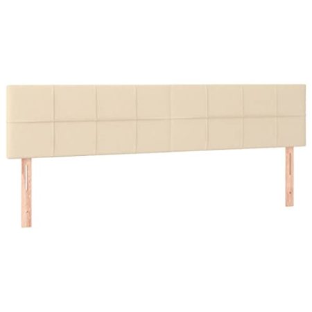 vidaXL 2X Kopfteil Polsterkopfteil Betthaupt Bettkopfteil für Bett Bettrahmen Bettgestell Schlafzimmer Bettzubehör Creme 80x5x78/88cm Stoff