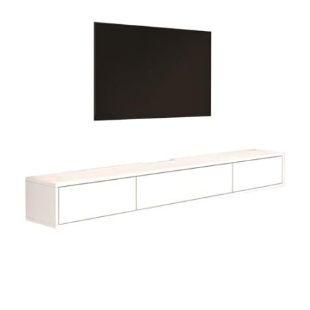 Tv Lowboard Hängend - Schwimmender Tv Schrank - Wandmontage TV-Schrank, WLAN-Router, DVD-Aufbewahrungsregale, Medienkonsole Entertainment-Center TV-Regal, Massivholz-TV-Lowboard Zum Aufhängen(B)