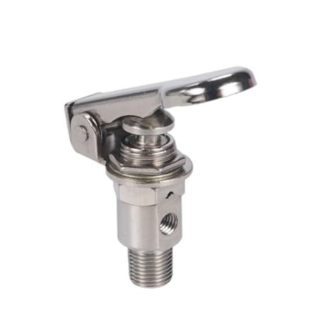 Auslassventil 3-Wege M5 Innengewinde 1/8" Außengewinde Druckknopfschalter TAC-3P-34T Luftpneumatisches mechanisches Ventil mit Zubehör TV-3P(No Fittings)