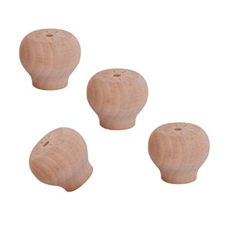4er-Set Massivholz-Möbelbeine, DIY-Ersatzbettbeine, Sofabeine, Küchenfüße, Schuhschrank-Ersatzbeine, für Couch, Ottomane, Schreibtisch, Couchtische, TV-Schrank, mit Zubehör (unlack