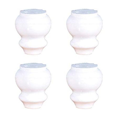 AT Calabash Massivholz-Möbel Beine, Sofa Beine, Couchtisch Füße, Kabinett Füße, Tv-Schrank Füße, Mit Zubehör, Weiß, 4-Er Set () / 10cm/3.94in