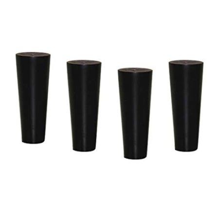 XUCAJING Möbelbeine Aus Massivem Eichenholz, Konische Ersatzbeine Für Sofas, Couchstühle, Couchtischbeine, Für Fernsehschrank/Nachttisch/Schrank, Mit Zubehör, Schwarz, 4Er-Set (6 Cm/2,4 Zoll)/Black/15