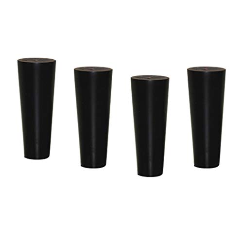 XUCAJING Möbelbeine Aus Massivem Eichenholz, Konische Ersatzbeine Für Sofas, Couchstühle, Couchtischbeine, Für Fernsehschrank/Nachttisch/Schrank, Mit Zubehör, Schwarz, 4Er-Set (6 Cm/2,4 Zoll)/Black/15
