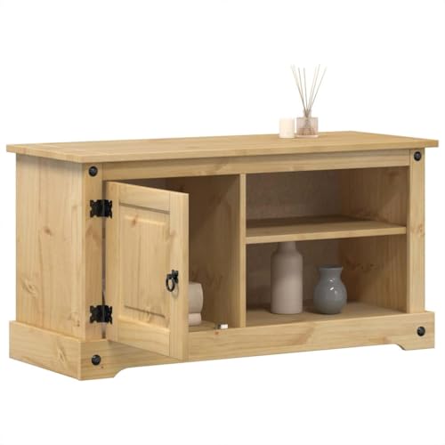 AJJHUUKI Outdoor-Möbel-TV-Schrank Corona 100x37x52 cm Massivholz Kiefer Möbel