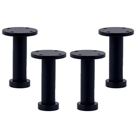4 Stück Möbelbeine Messing Sofafüße Schwarz Verstellbare Möbelfüße Schrank Stühle Füße Stützbeine Ersatz Metall Bettbeine DIY Möbel Zubehör, mit Schrauben (8cm/3.1in)