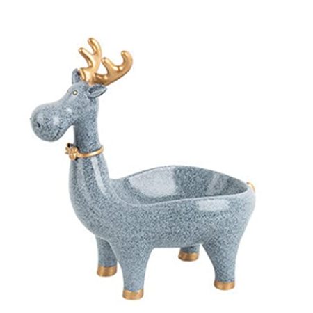 Hirsch Aufbewahrung 22,9 cm Skulptur Weinschrank Dekoration Harz Handwerk Schlafzimmer TV Schrank Wohnzimmer Zubehör (Grau)