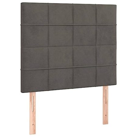 vidaXL Kopfteil 2 STK., Bettkopfteil mit Holzbeinen, Höhenverstellbar Polsterkopfteil für Bett, Betthaupt Bettzubehör Schlafzimmer, Dunkelgrau 90x5x78/88cm Samt