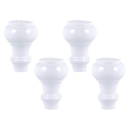 zj01123 Möbelbeine, Massivholz, Sofabeine, Kalabaschenfüße, Ersatzbeine für Couchtisch/TV-Schrank/Nachttisch/Schrank, mit Zubehör, 4er-Set (8/10/12/15/18 cm) 12 cm weiß