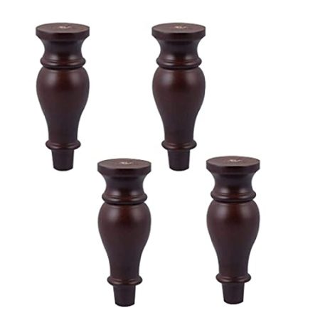 4 Stück Möbelfüße, Sofabeine aus massivem Holz, Füße aus Kalebasse, DIY-Ersatzfüße für Couchtisch/TV-Schrank/Nachttisch/Schrank, mit Zubehör(6/8/10/12/15/18 cm)(Size:18cm)