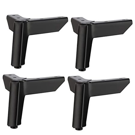 Zjpgcsdsc Tischbein, Metalltischbein, Möbelbein, Schrankfüße, Ersatz, feste Sofafüße, Metallbeschläge, Zubehör, Küchenfuß for Schränke, Kommoden, Badezimmerschränke, 4 Stück(A,15cm(5.9in))