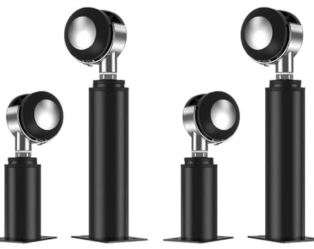 GZGLZDQ 4 Stück Möbelbeine, Möbelfüße Höhenverstellbar, Füße für Möbel Tragfähigkeit bis zu 300 kg, Möbelfüße Metall mit Rädern und Bremsen, für TV-Ständer, Sofa, Kleiderschrank, Tisch(Black,8-12 cm)