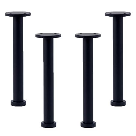 4 Stück Möbelbeine Messing Sofafüße Schwarz Verstellbare Möbelfüße Schrank Stühle Füße Stützbeine Ersatz Metall Bettbeine DIY Möbel Zubehör, mit Schrauben (16cm/6.3in)