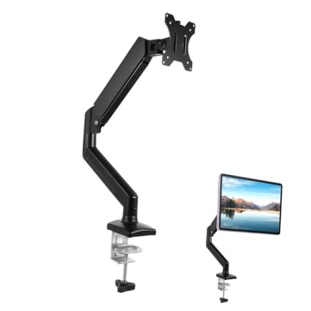 HOMSFOU Verstellbarer Monitorhalterungsständer Monitor-schreibtischarm Monitor-schreibtischklemme Gasfeder-monitorarm für L-arbeits-büroschreibtische
