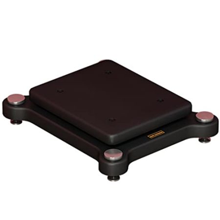 Audio-Verstärkerständer Subwoofer Isolationsständer Desktop Audio Lautsprecher-Riser Doppellagige Bodenlautsprecherhalterungen Mit Festen Kupferspitzen (Color : Black, S : 36x30cm)