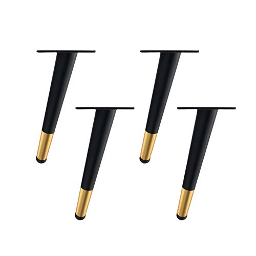 4 Stücke Möbelfüße Möbelbeine Tischbein aus Metall Stützfüße Sofa Füße Kabinettfüße Dickes Material Möbel Zubehör,Schwarz gold(60cm)