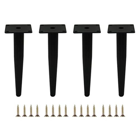 4er-Set gerade Möbelbeine aus Metall, konische Stützfüße für TV-Schrank, DIY-Ersatzteile für Sofa, Tisch, Couch, Schrank, Sessel, Ottomane (40 cm, Mattschwarz)
