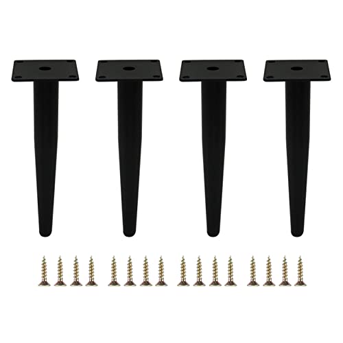 4er-Set gerade Möbelbeine aus Metall, konische Stützfüße für TV-Schrank, DIY-Ersatzteile für Sofa, Tisch, Couch, Schrank, Sessel, Ottomane (40 cm, Mattschwarz)