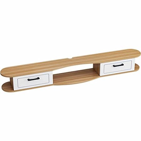 Wandmontierter TV-Schrank, HäNgende TV-Konsole, Schwebender TV-StäNder-Schrank Holz Multimedia-Aufbewahrungsregal FüR Wohnzimmer Schlafzimmer/A / 140CM